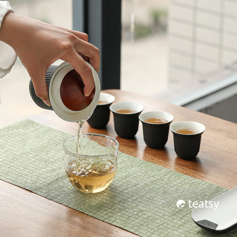 [SALE]“Red-crowned Crane” - Japanese Style Hand-made Ceramic Travel Tea Set-TeaTsy Official Website