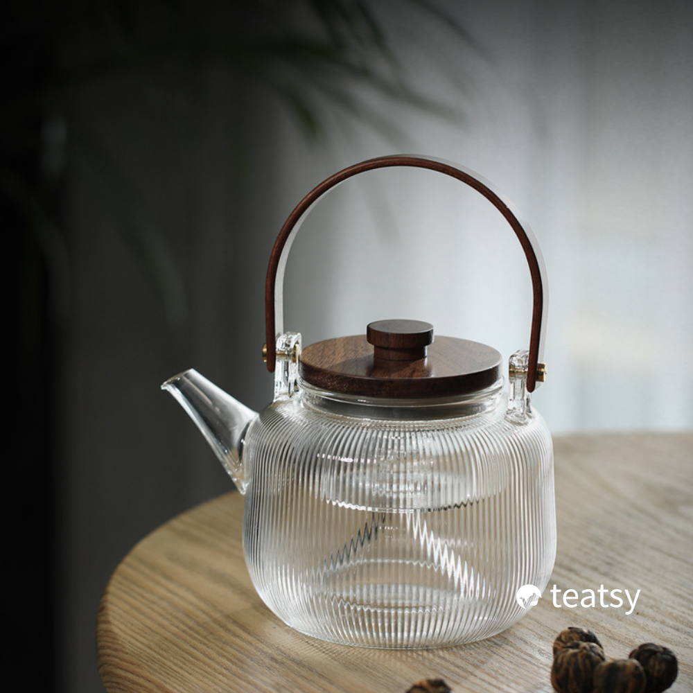 Glass Teapot Stripe Series Borosilicate Glass Teapot Stove 