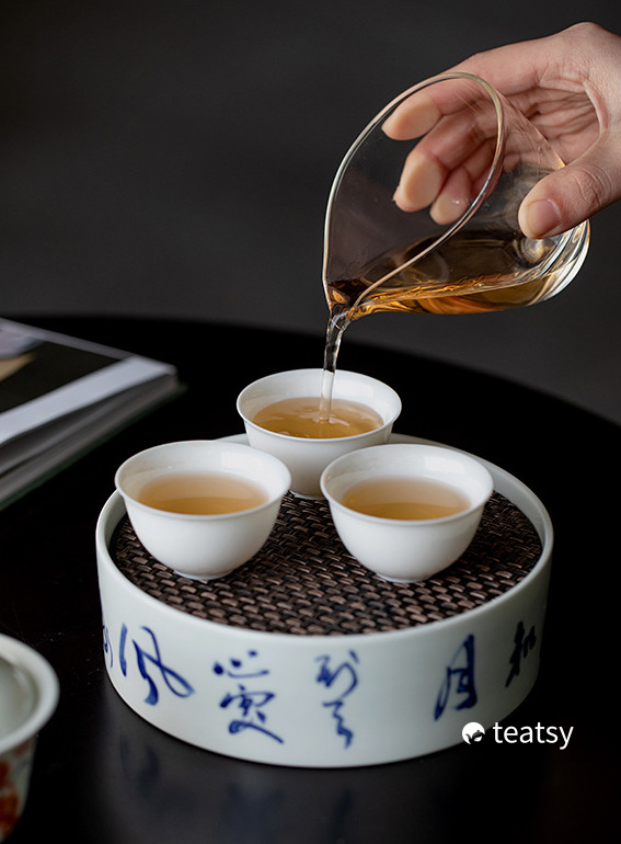 [SALE]“Bamboo Shadow” Pot Holder/Tea Tray with Tin Cover-TeaTsy Official Website