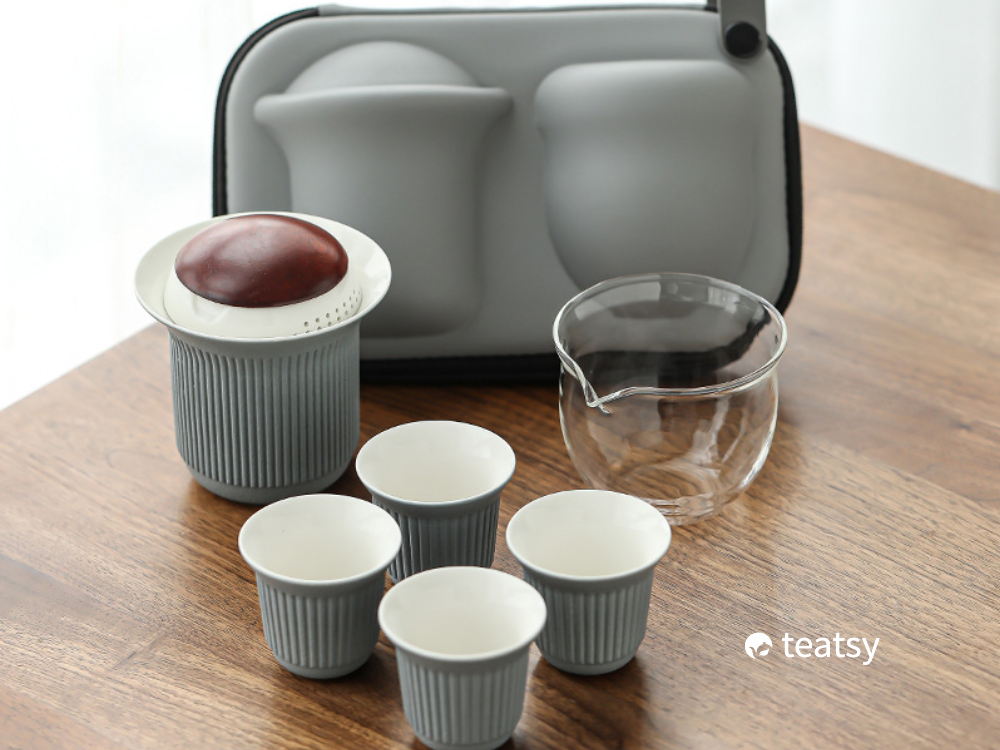 [SALE]“Red-crowned Crane” - Japanese Style Hand-made Ceramic Travel Tea Set-TeaTsy Official Website