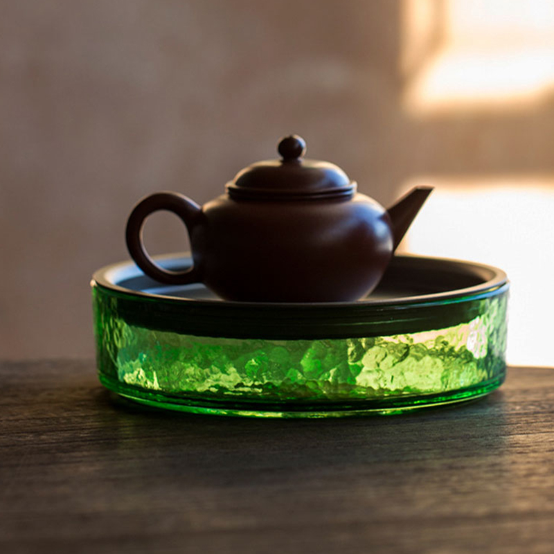 “Green Ocean” Pot Holder/Tea Tray with Tin Cover-TeaTsy Official Website