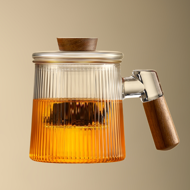 Serendipity - High-grade Borosilicate Glass Teapot with Wooden Overhead
