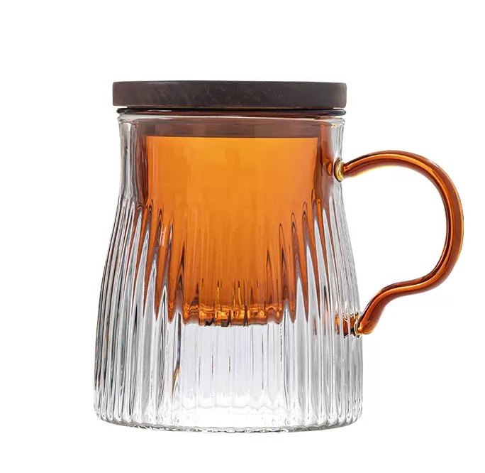 “Doric” - High Borosilicate Glass Mug with Infuser