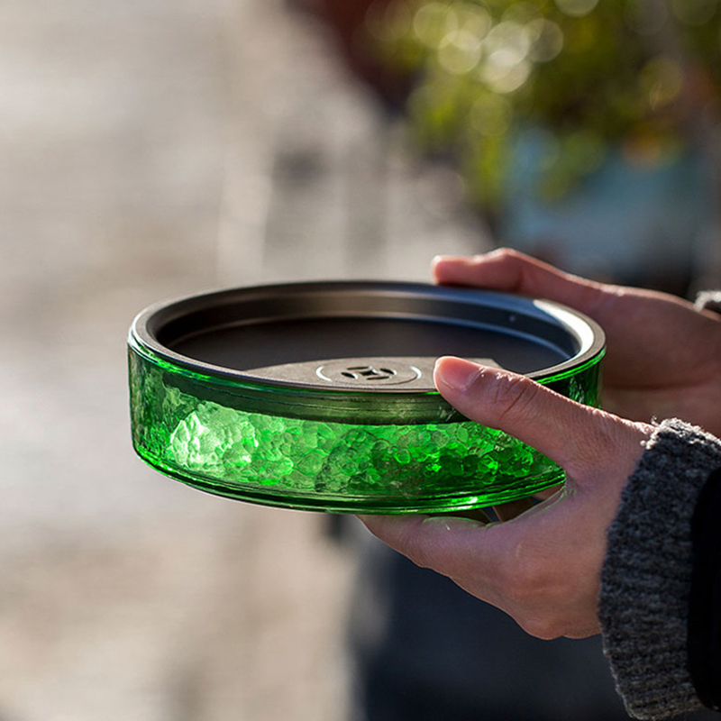 “Green Ocean” Pot Holder/Tea Tray with Tin Cover-TeaTsy Official Website