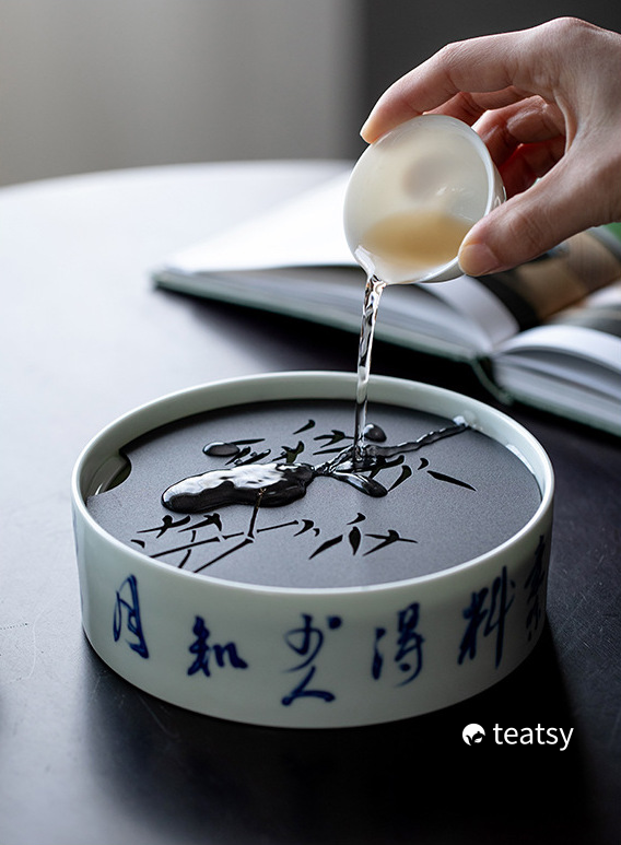 [SALE]“Bamboo Shadow” Pot Holder/Tea Tray with Tin Cover-TeaTsy Official Website