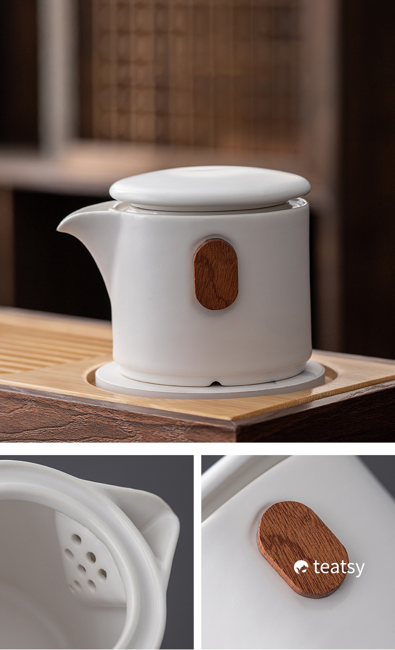 [SALE]"Untitled" Handmade Japanese Style White/Black Porcelain Gift Teaset-TeaTsy Official Website