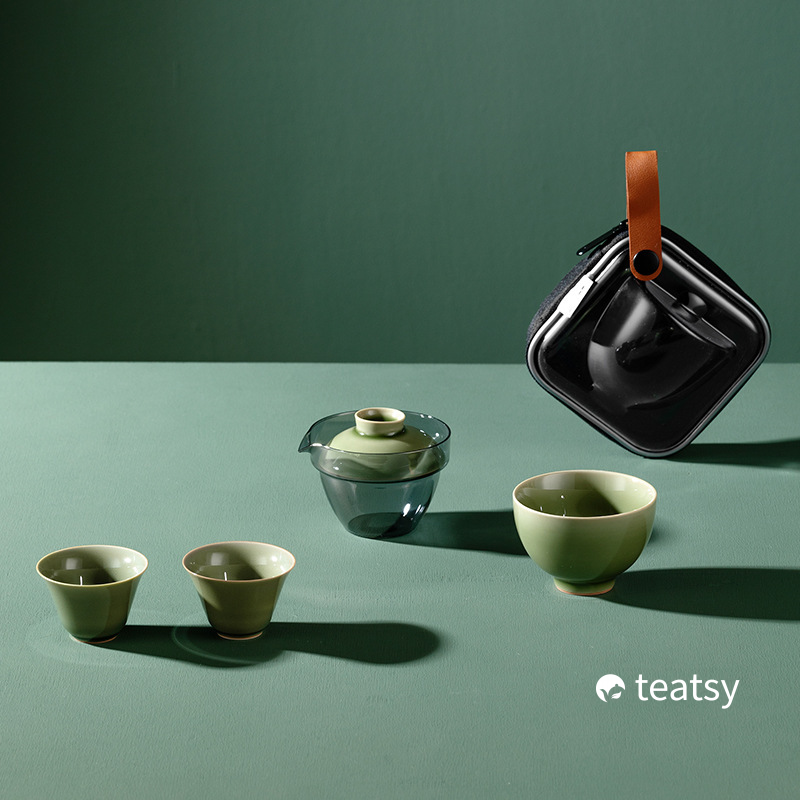 [Buy 1 Get 1 Free]Handmade Yue Kiln Easy Brew Gaiwan with Protective Case-TeaTsy Official Website