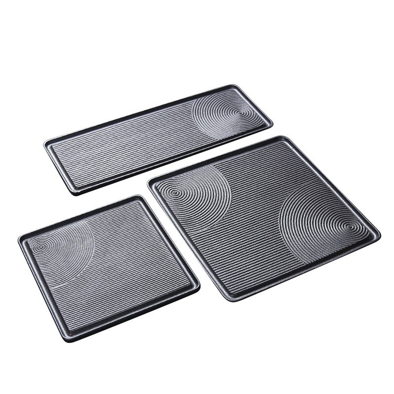 [SALE]"Karesansui" - Handmade Japanese Style Black Pottery Tea Tray-TeaTsy Official Website