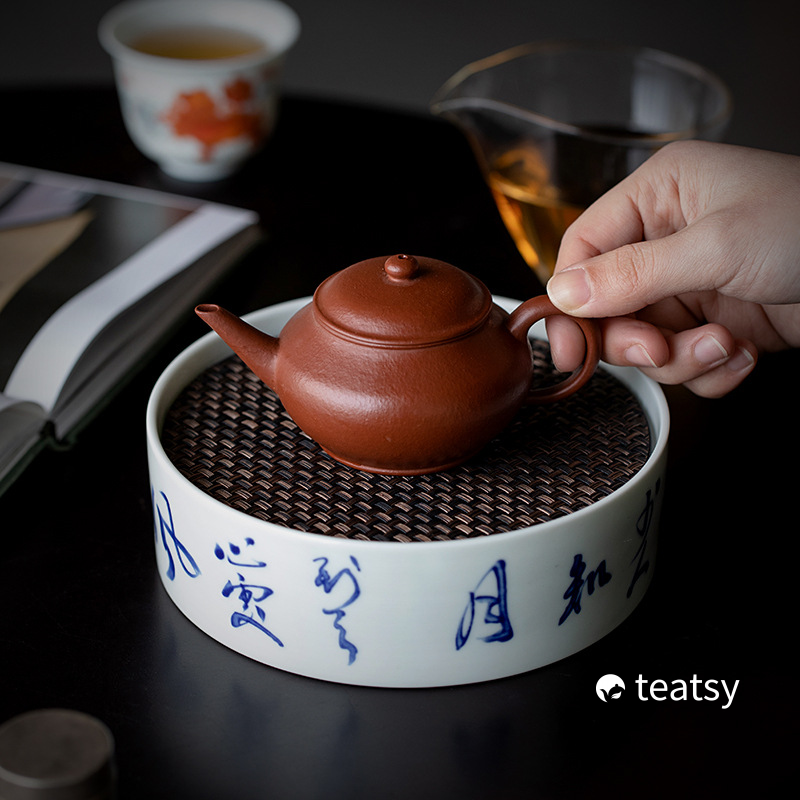 [SALE]“Bamboo Shadow” Pot Holder/Tea Tray with Tin Cover-TeaTsy Official Website