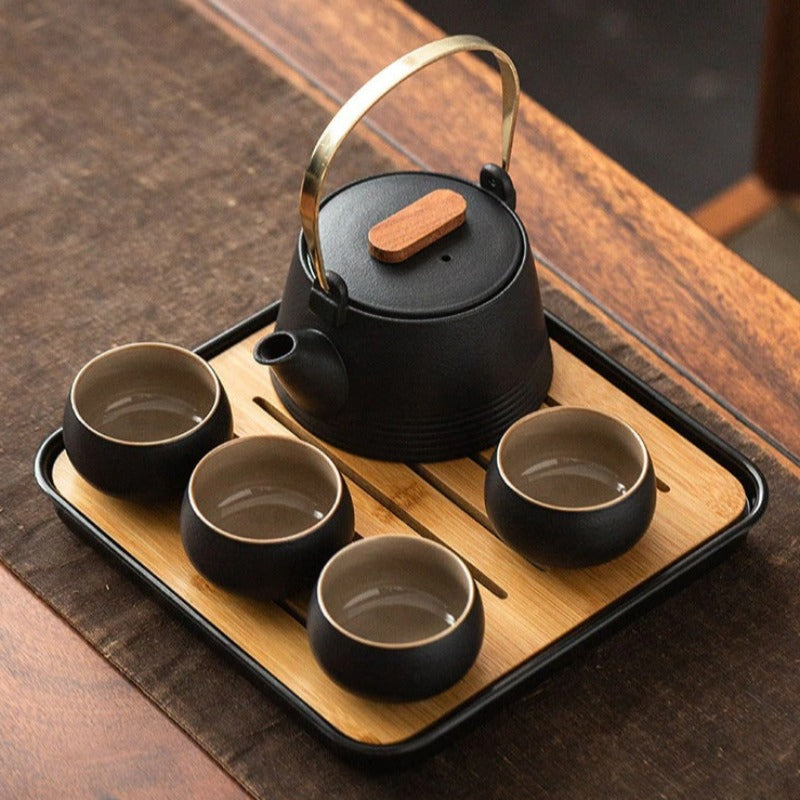 Zen Style (Chan Feng) Black Pottery Tea Set