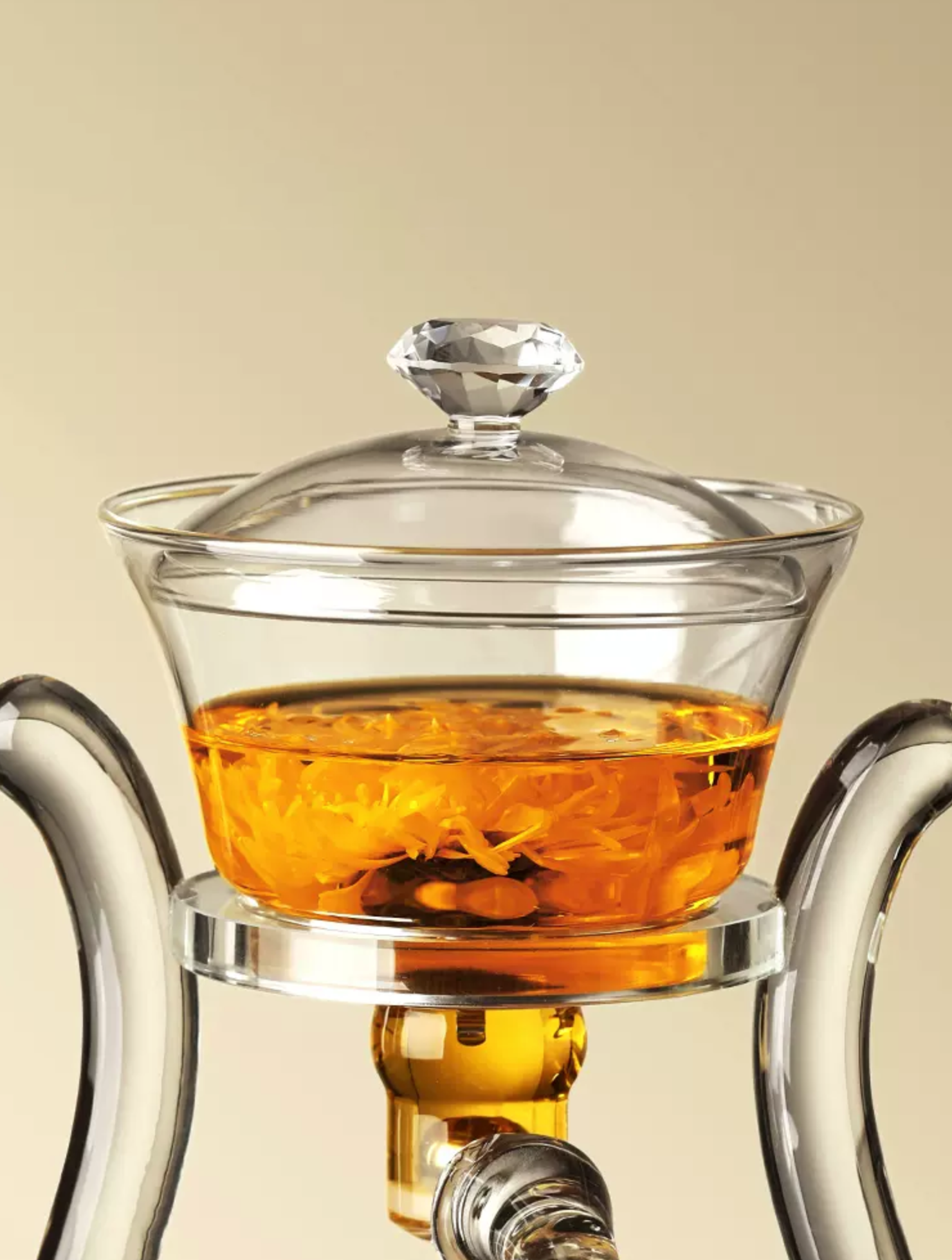 "Nostalgia" Antique Style Highborosilicate Glass Automatic Tea Brewer