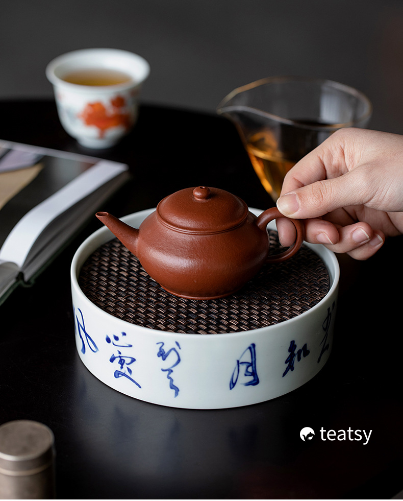[SALE]“Bamboo Shadow” Pot Holder/Tea Tray with Tin Cover-TeaTsy Official Website