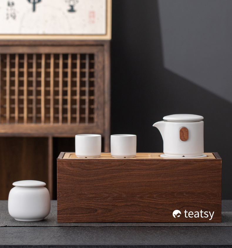 [SALE]"Untitled" Handmade Japanese Style White/Black Porcelain Gift Teaset-TeaTsy Official Website
