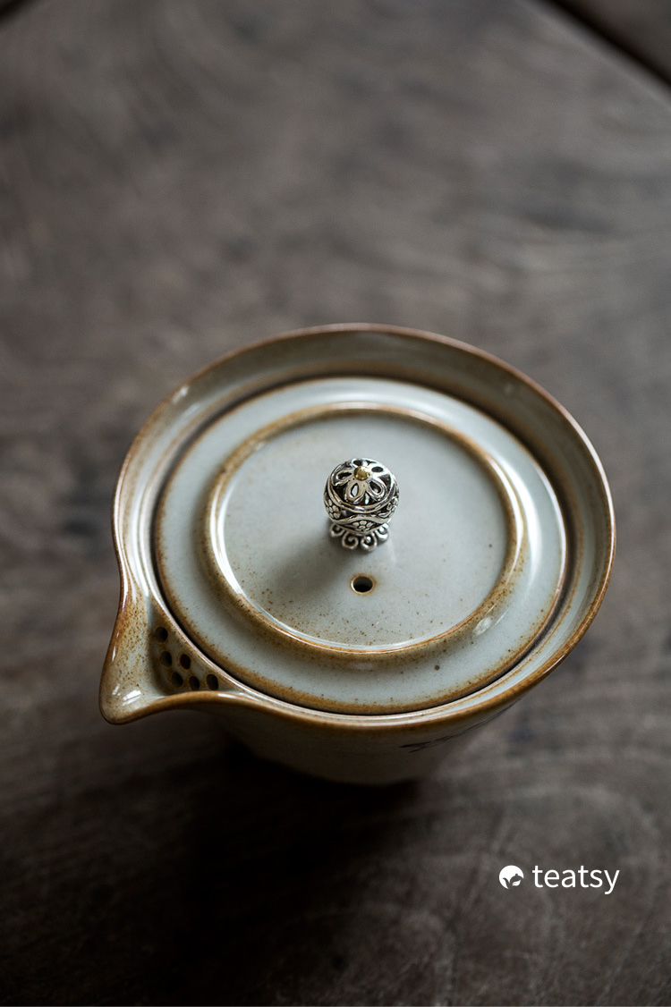 [SALE]“Grass Wood Gray” - Handmade Antique Style Portable Easy Brew Gaiwan Tea Set with Protective Case-TeaTsy Official Website