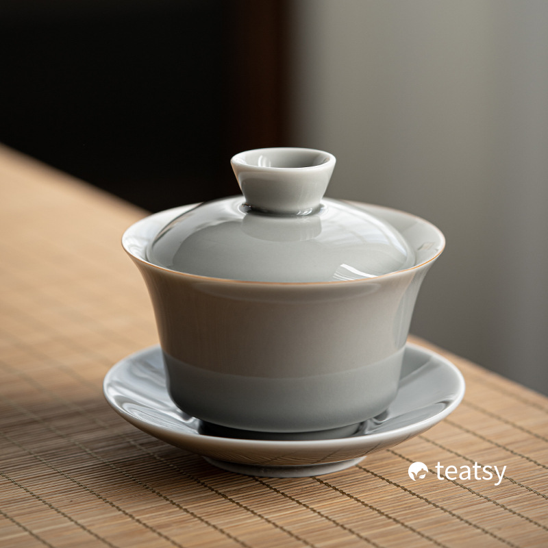 Hand-made Ice-gray Glaze Ceramic Gaiwan-TeaTsy - For A Good Cup of Tea
