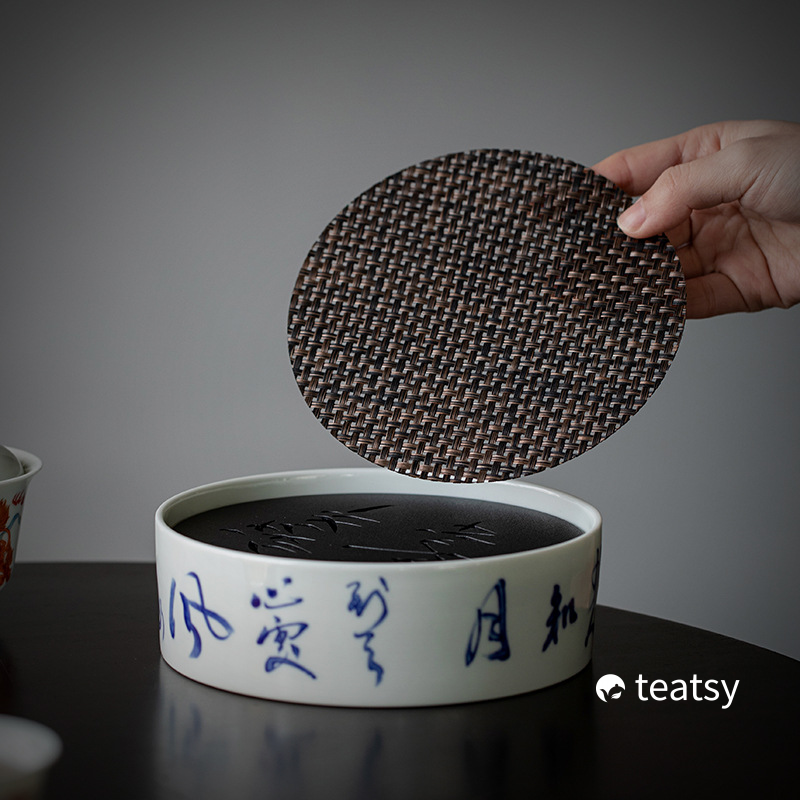 [SALE]“Bamboo Shadow” Pot Holder/Tea Tray with Tin Cover-TeaTsy Official Website