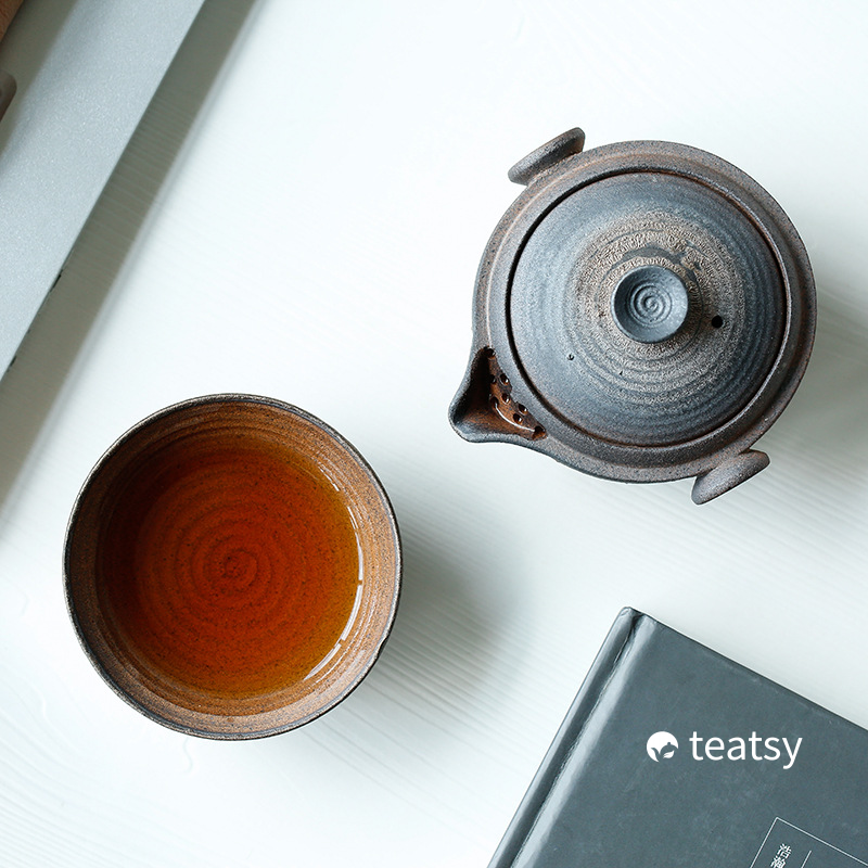 [SALE]"Bizen Yaki" - Japanese Style Portable Easy Brew Tea Set-TeaTsy Official Website