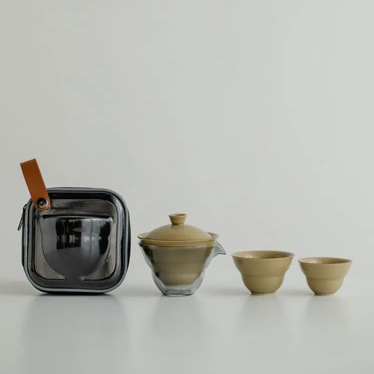 "Untitled” Modern Style Ding Kiln Portable Tea Set - Travel Edition