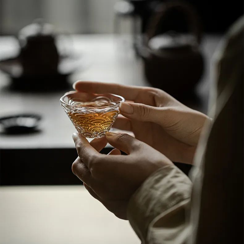 "Ocean Wave" - High-grade Borosilicate Heat-Resistant Glass Tea Cup-TeaTsy Official Website