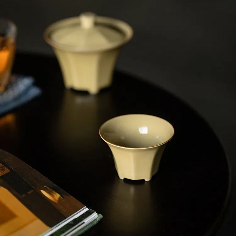 "Wealth Comes From All Sides” Antique Style Ding Kiln Tea Cup-TeaTsy Official Website