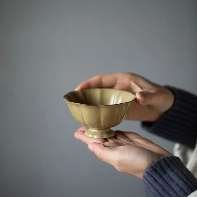 "Sunflower” Antique Style Ding Kiln Tea Cup-TeaTsy Official Website