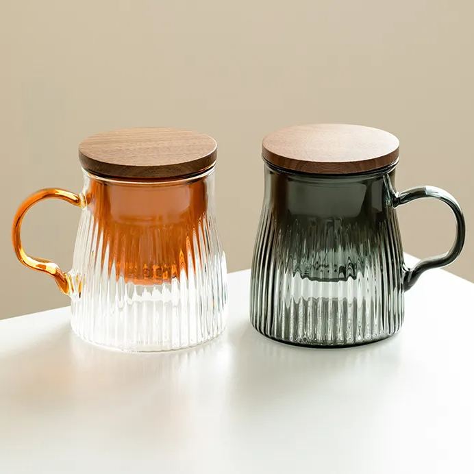 “Doric” - High Borosilicate Glass Mug with Infuser