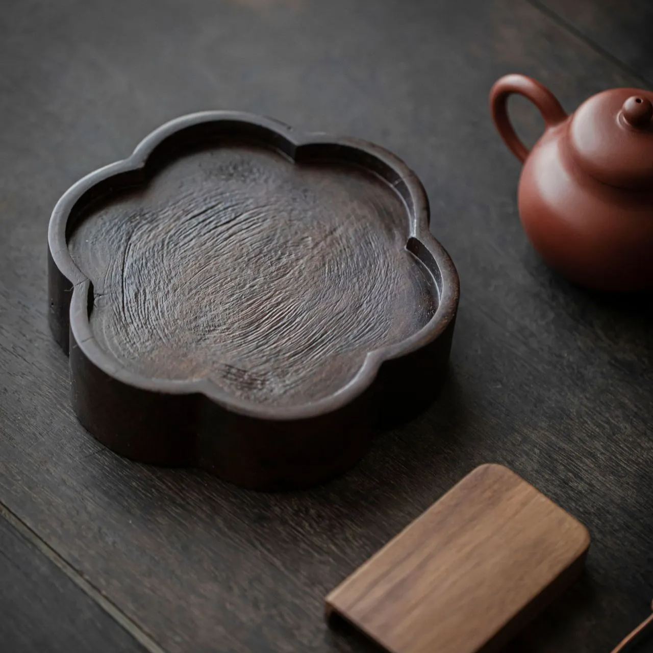 "Wood Talk" - Handmade Solid Ebonized Wood Tea Tray-TeaTsy Official Website