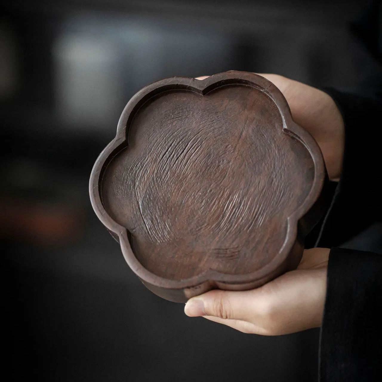 [Winter SALE]"Wood Talk" - Handmade Solid Ebonized Wood Tea Tray-TeaTsy Official Website