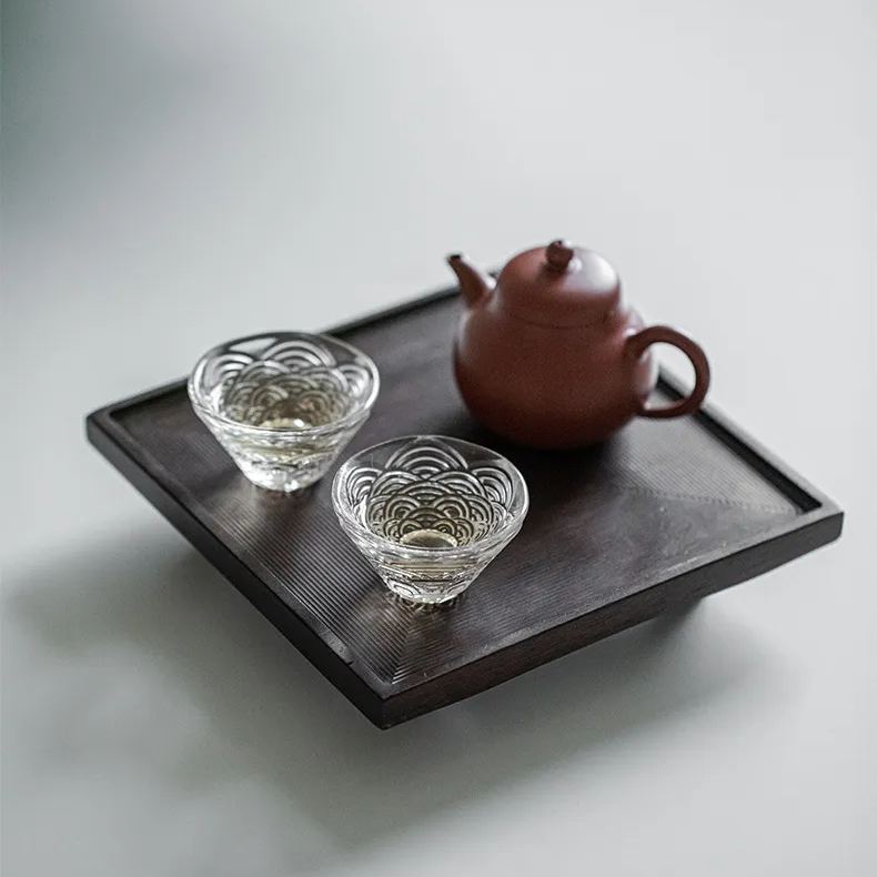 [Winter SALE]"Growth Ring" - Handmade Solid Ebonized Wood Tea Tray-TeaTsy Official Website