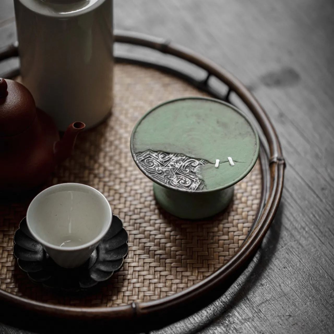 "Blue Robe" - Handmade Ceramic & Glass Candle Holder-TeaTsy Official Website