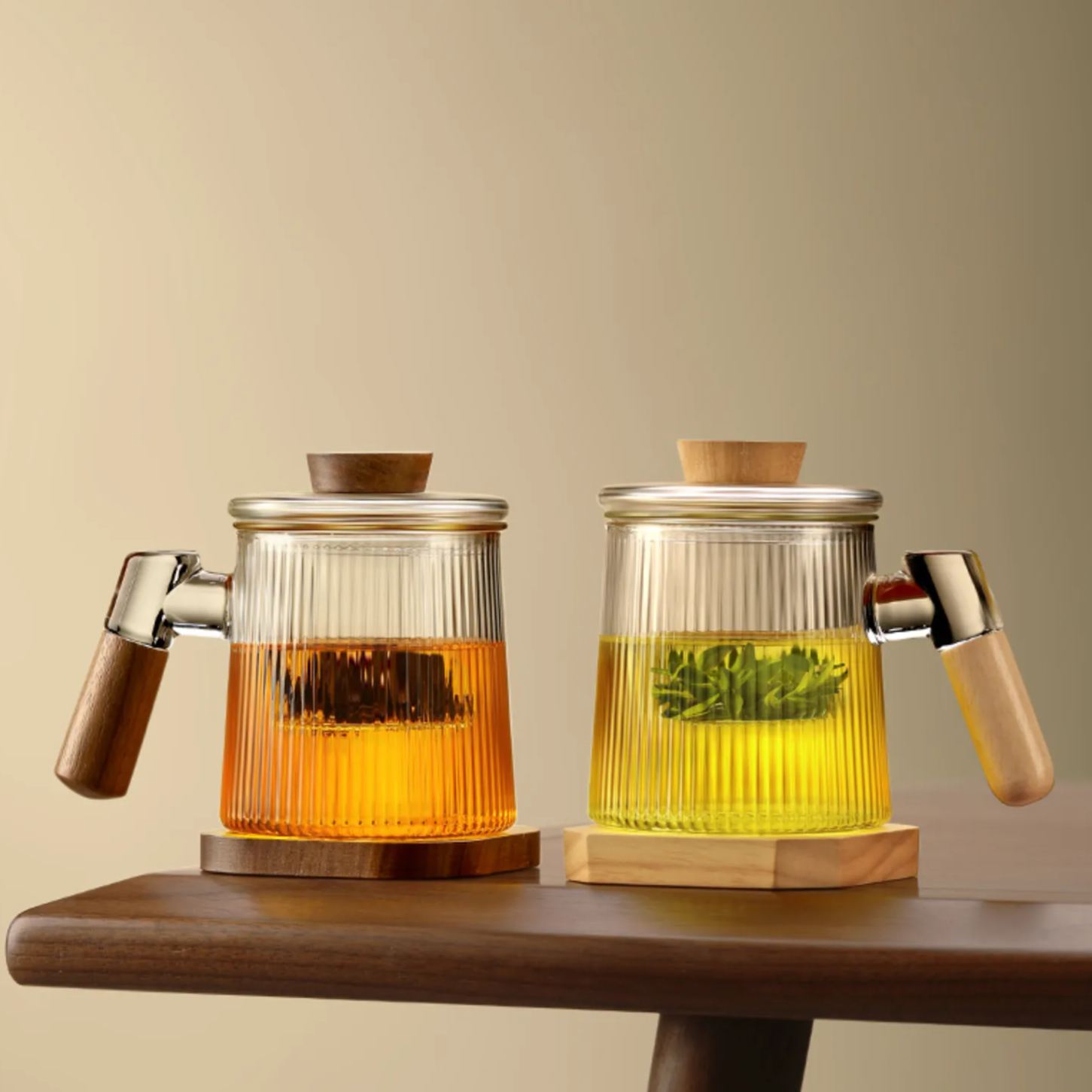 “Snowy Sunshine” - High Borosilicate Glass Tea Mug with Infuser (400ml)-TeaTsy Official Website