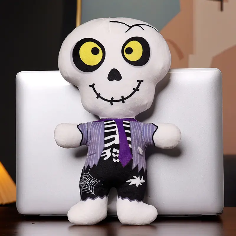 funny halloween stuffed toy doll pumpkin human skeleton monster scary doll halloween props decoration doll 3
