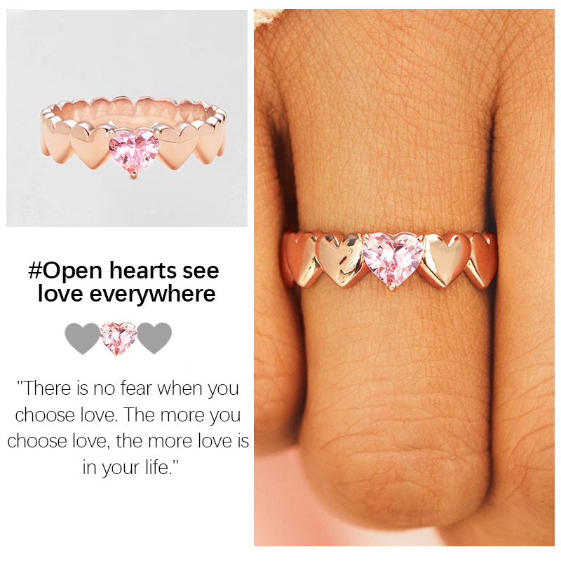 Open Hearts See Love Everywhere Ring