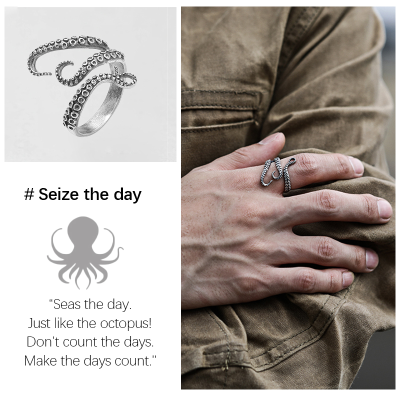 Seize the Day Octopus Ring
