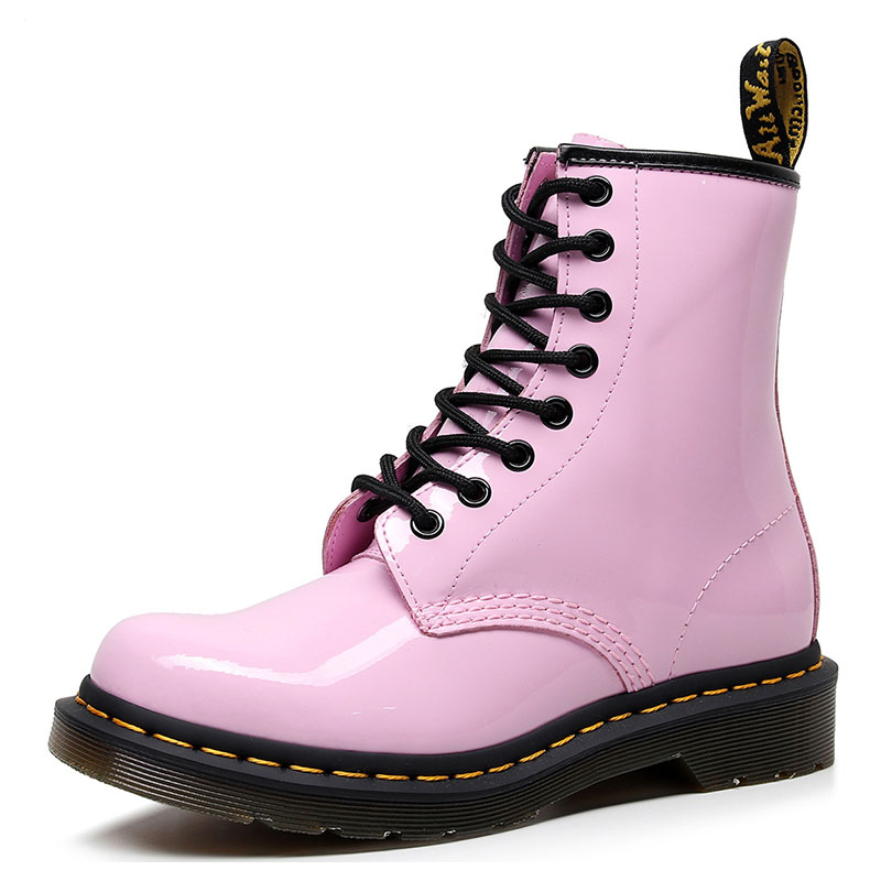 1460 SMOOTH LEATHER LACE UP BOOTS - PINK COLOR