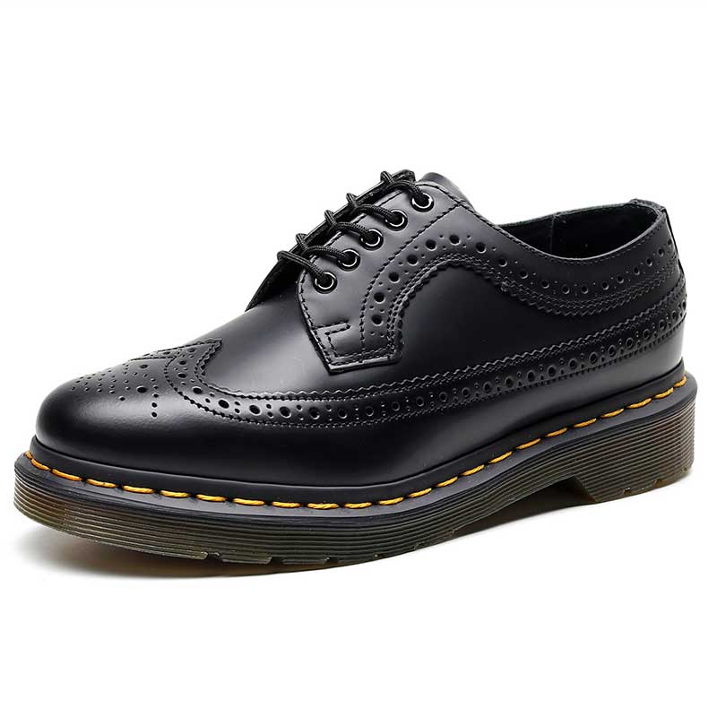 3989 YELLOW STITCH SMOOTH LEATHER BROGUE SHOES