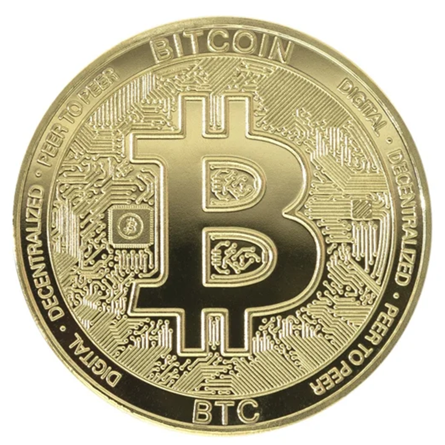 24K Gold Plated Bitcoin Commemorative Coin 