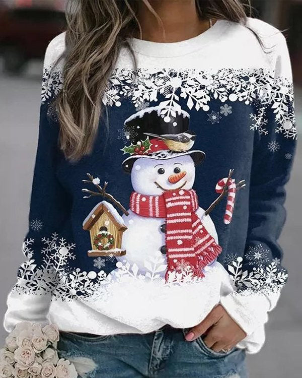 Moveposition™ Christmas Snowman Printed Women's Sweatshirt-Move Position