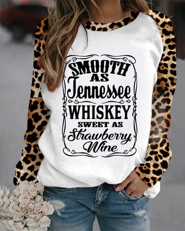 Moveposition™ Smooth As Jennessee Whiskey Sweet As Strawberry Wine Print Sweatshirt-Move Position