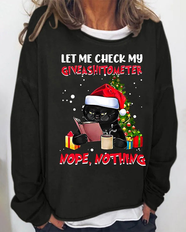 Moveposition™ Funny Christmas Black Cat Casual Sweatshirt-Move Position