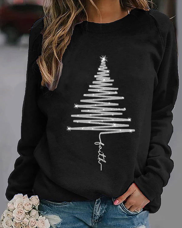 Moveposition™ Christmas Tree Black Long Sleeve Sweatshirt-Move Position