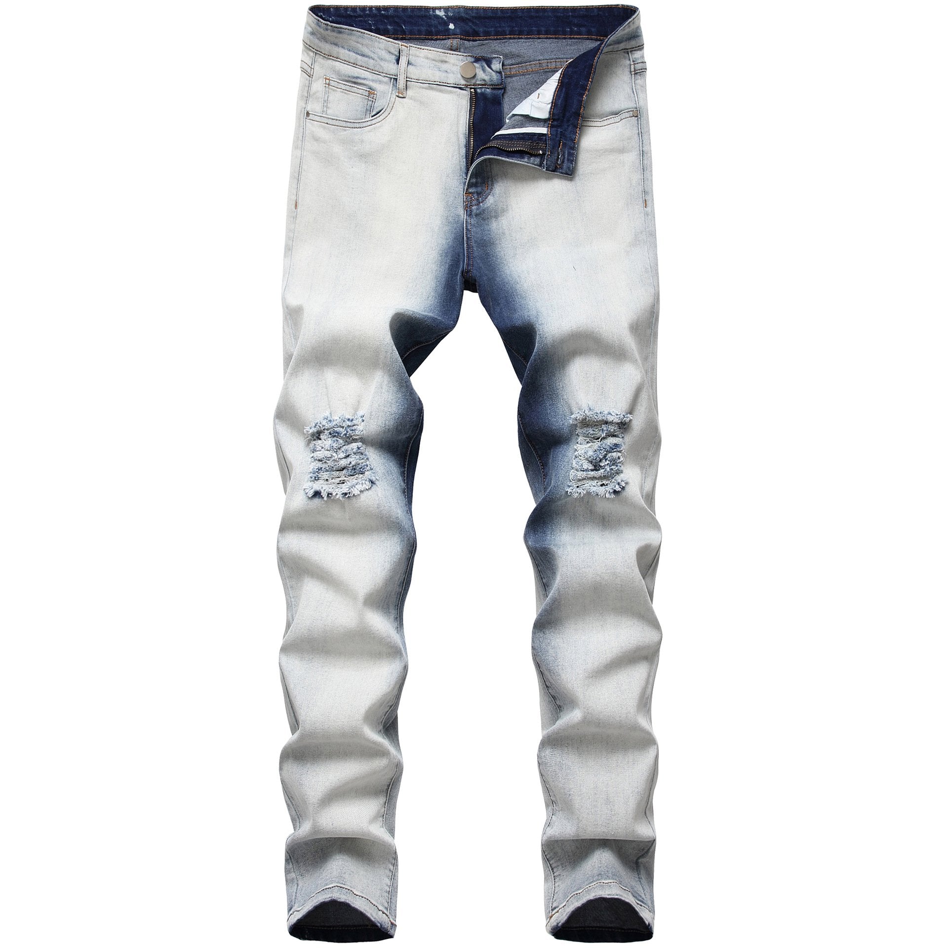 Ripped jeans men's trousers gradient jeans-Move Position