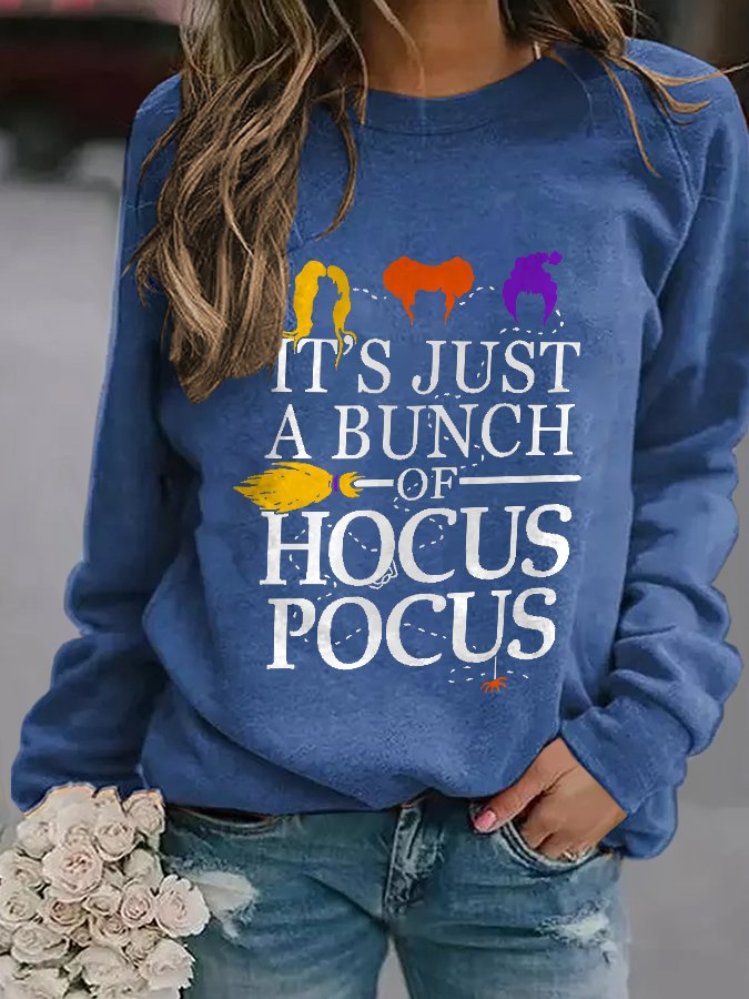 It'S Just A Bunch Of Hocus Pocus Print Vintage Sweatshirt-Move Position