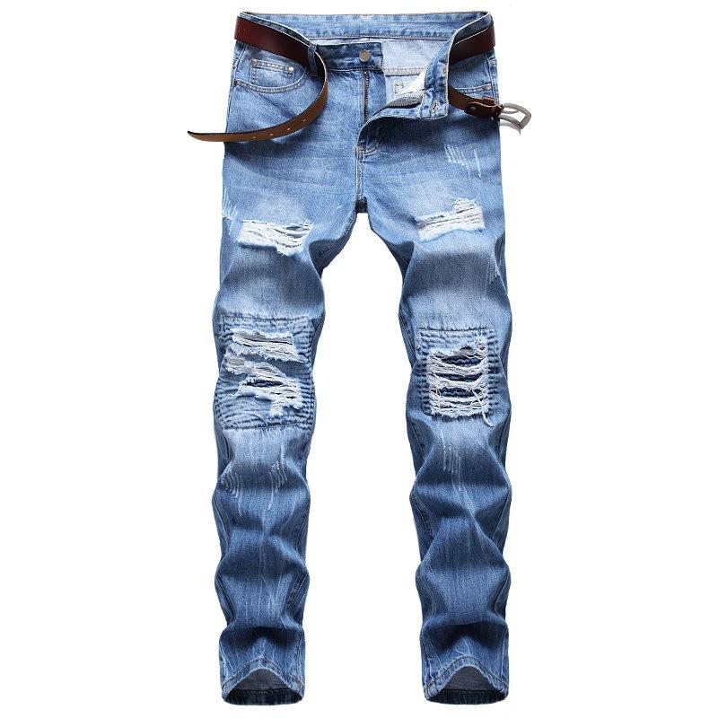 Fashion Men's With Holes Personalized Jeans-Move Position