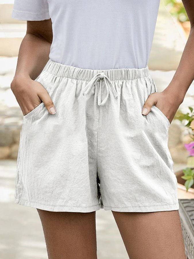 Cotton Linen Casual Shorts-Move Position