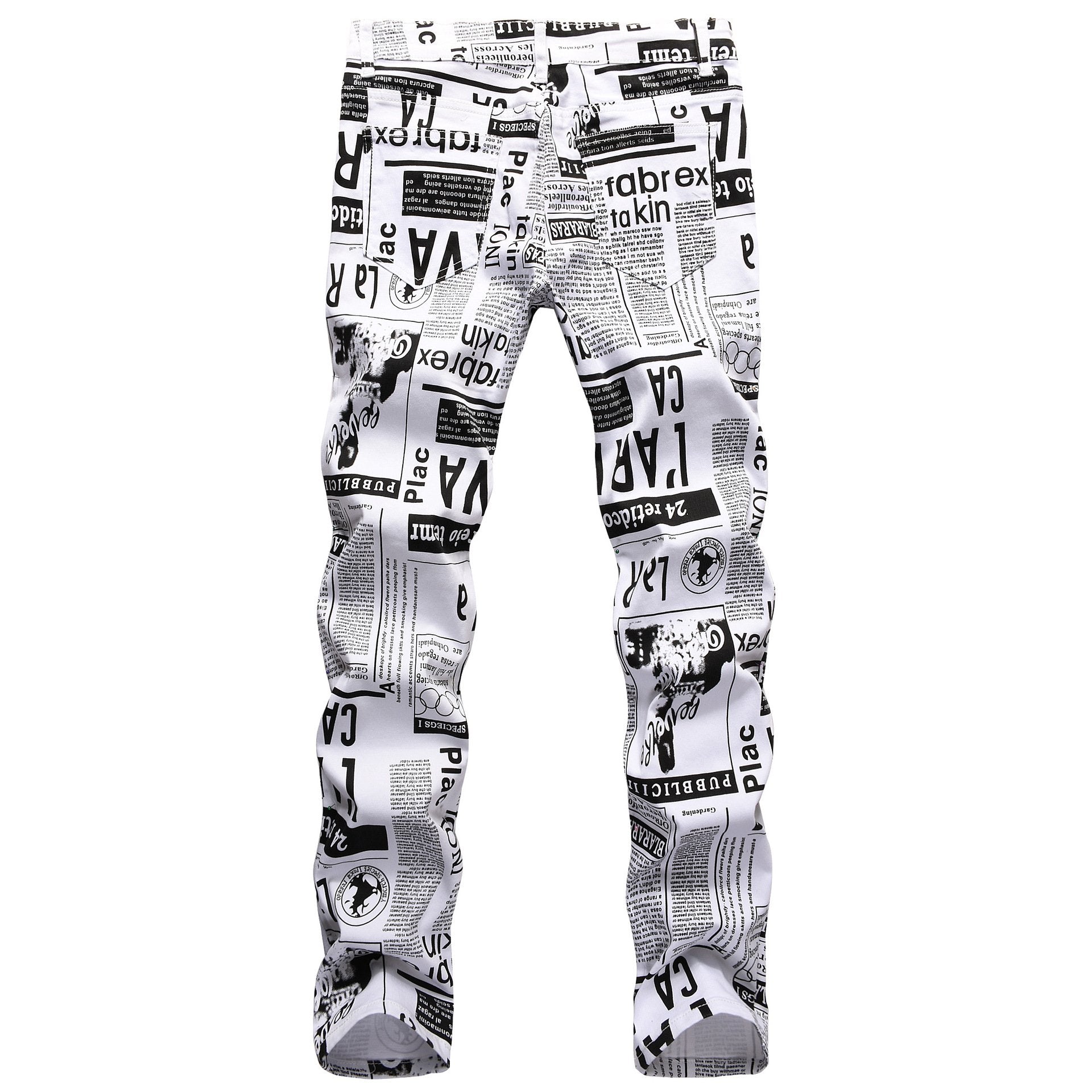 Personalized Printed Painted Casual Slim Jeans-Move Position