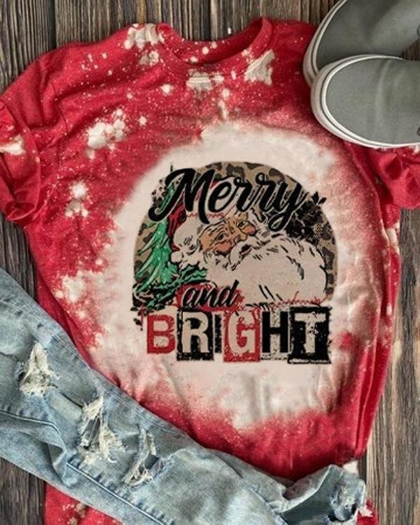 Moveposition™ Merry Christmas Bleached T-Shirt-Move Position