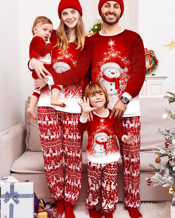 Moveposition™ Snow Color Block Print Family Matching Christmas Pajamas-Move Position