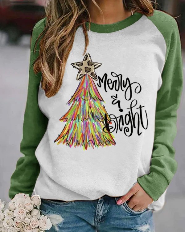 Moveposition™ Christmas Merry+Bright Tree Sweatshirt-Move Position