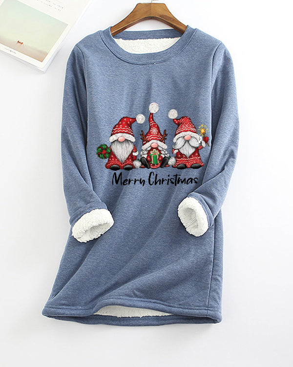 Moveposition™ Merry Christmas Gnomes Print Long Sleeve Top-Move Position